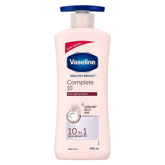 Vaseline Healthy Bright Complete 10 Anti Ageing Body Lotion, 10 in 1 Body Lotion With Vitamin B3, AHA, Pro-Retinol