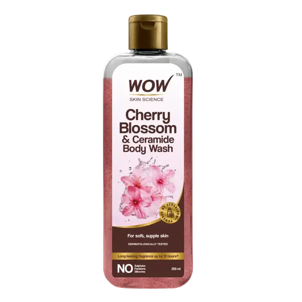 Wow Skin Science Cherry Blossom & Ceramide Body Wash For Removes Dirt, Hydrates and Softens Skin