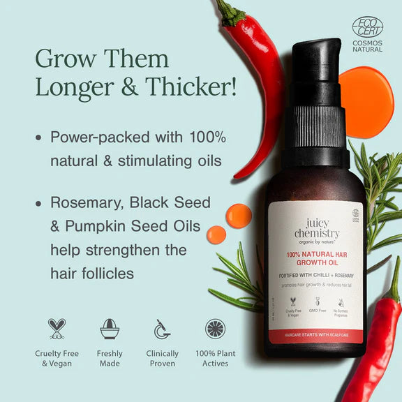 Juicy Chemistry Chilli Horsetail and Blackseed Hair Oil - 30 ml