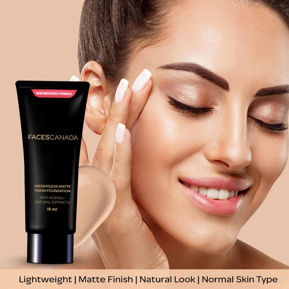 Faces Canada Weightless Matte Finish Foundation-Rose Ivory 01 - 15 ml
