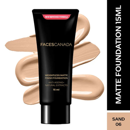 Faces Canada Weightless Matte Finish Foundation-Sand 06 - 15 ml