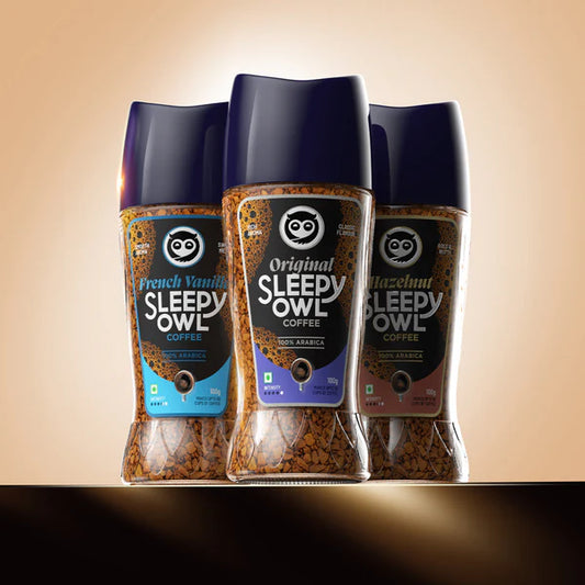Sleepy Owl Premium Instant Coffee Original, French Vanilla, Hazelnut Combo - combo