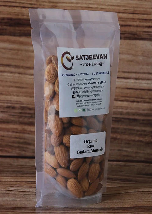 Satjeevan Organic Raw Badam Almonds - 200 gm