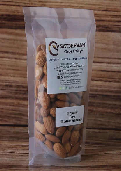 Satjeevan Organic Raw Badam Almonds - 200 gm