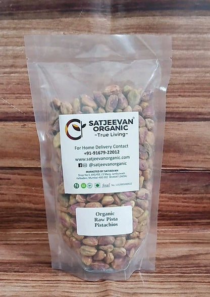 Satjeevan Organic Raw Pista Pistachios - 200 gm