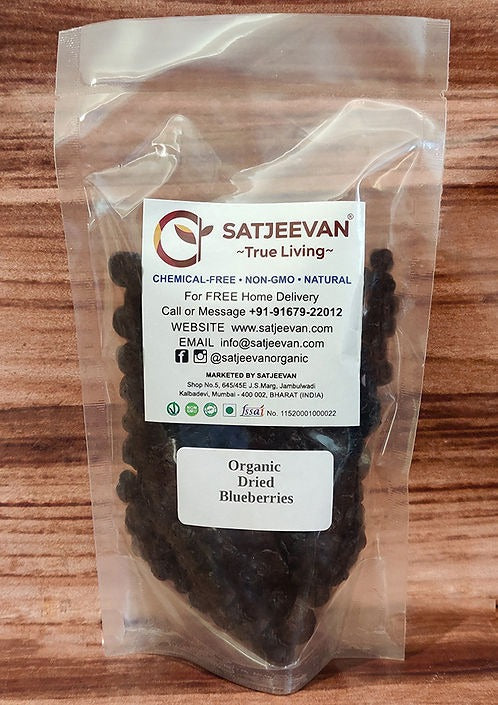 Satjeevan Organic Dried Blueberries - 200 gm