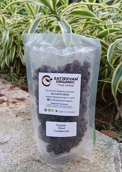 Satjeevan Organic Dried Cranberries - 200 gm