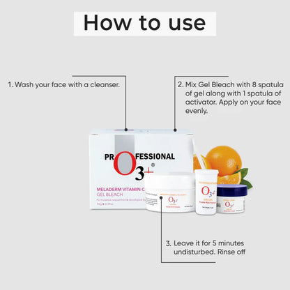 Professional O3+ Meladerm Vitamin C Gel Bleach - Combo