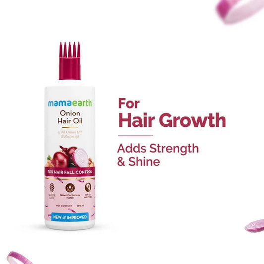 Mamaearth Onion Hair Oil With Onion & Redensyl For Hair Fall Control