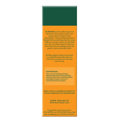 Biotique Advanced Ayurveda Bio Almond Oil Soothing Face And Eye Makeup Cleanser-120ml