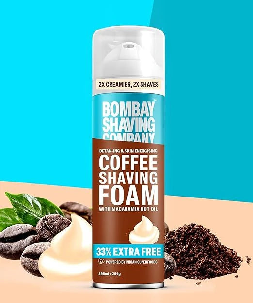 Bombay Shaving Company Coffee Shaving Foam with Macadamia Nut Oil - 266 ml