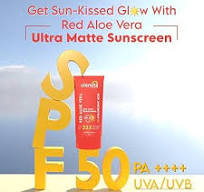 Red Aloe Vera Ultra Matte Sunscreen with 1% Hyaluronic Acid and SPF 50 PA++++ UVA/UVB