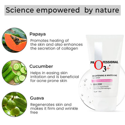 Professional O3+ Brightening & Whitening Face Wash - 50 gm