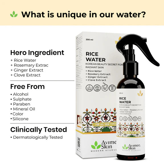 Avimee Herbal Rice Water for Hair and Skin - 200 ml