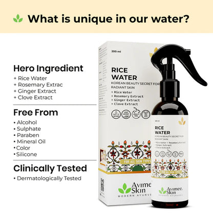 Avimee Herbal Rice Water for Hair and Skin - 200 ml