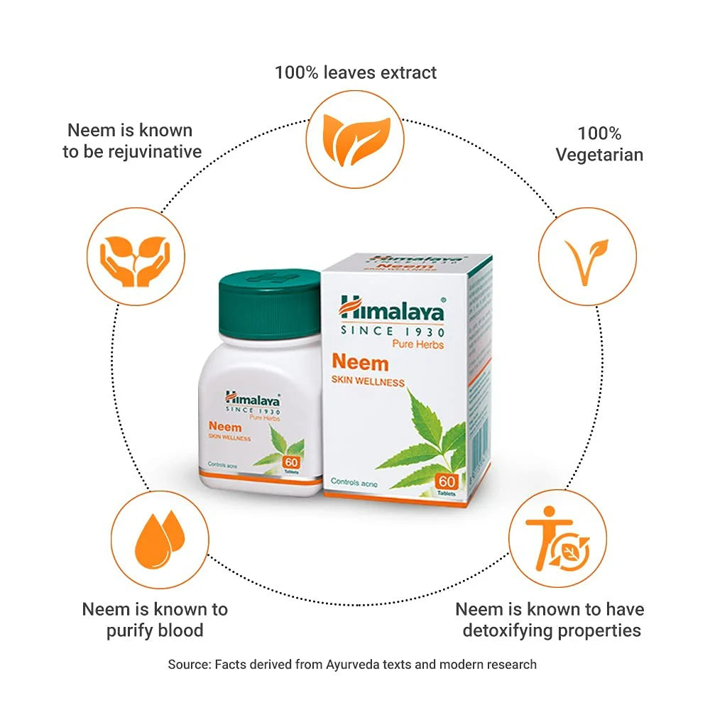 Himalaya Wellness Pure Herbs Neem Skin Wellness Tablets