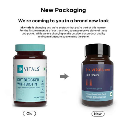 HK Vitals DHT Blocker With Biotin Tablets for Reduces Hair Fall, Stimulates Hair Growth - 60 tabs