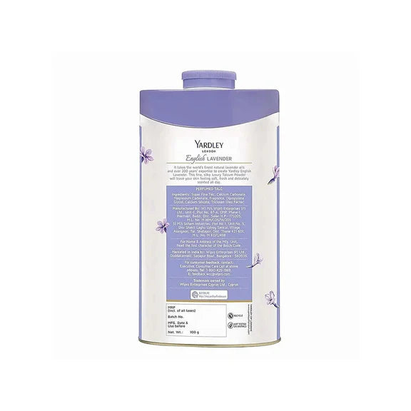 Yardley London English Lavender Perfumed Deodorizing Talc Talcum Powder - 100 gm