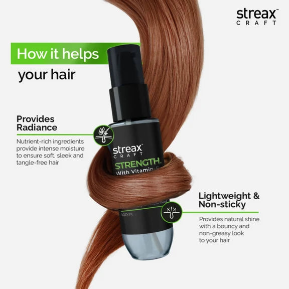 Streax Craft Strength Hair Serum For Chemically Treated Hair Strength With Vitamin-E - 100 ml
