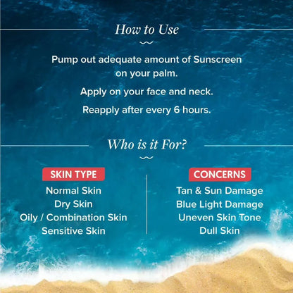 Aqualogica Detan + Dewy Sunscreen With Cherry Tomato & Hyaluronic Acid, SPF 50+ & PA++++ - 50 gm