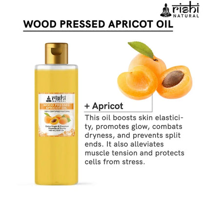 Rishi Natural Apricot Oil Wood Pressed 100% Pure - 150 ml