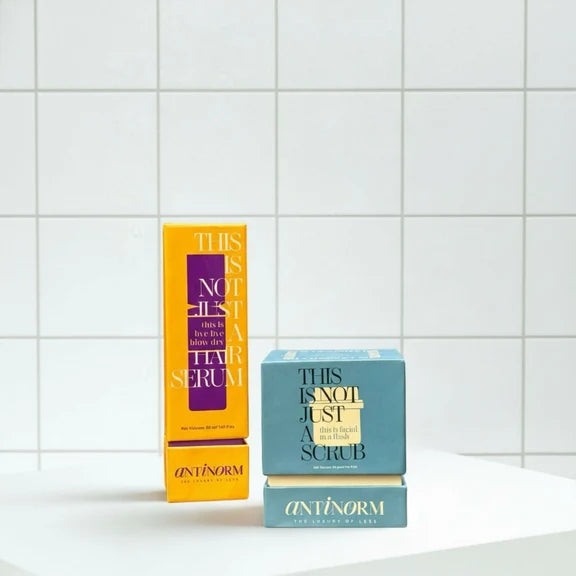 Antinorm Bye Bye Blow Dry Hair Serum and Facial In A Flash Enzyme Scrub Combo - combo