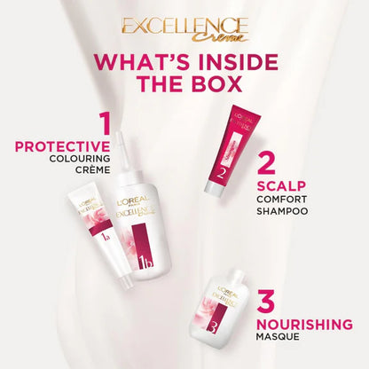 L'Oreal Paris Excellence Creme Hair Color, 4 Natural Brown - 72ml+100g