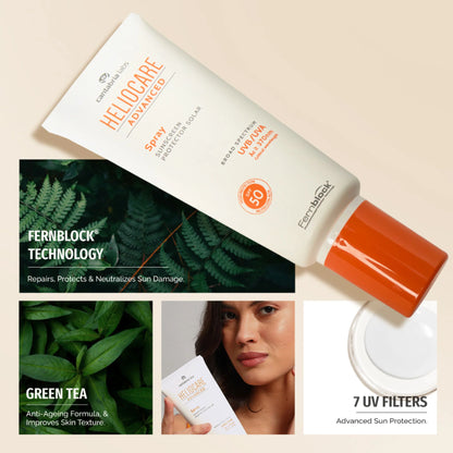 Heliocare Body Sunscreen Spray SPF 50 Broad Spectrum, New Gen Uv Filters, Dewy Finish - 200ml