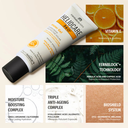 Heliocare Water Gel Hydrating Sunscreen SPF 50+ Pa++++, Water & Sweat Resistant, For Dry & Dull Skin - 50ml