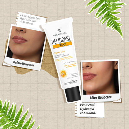 Heliocare Water Gel Hydrating Sunscreen SPF 50+ Pa++++, Water & Sweat Resistant, For Dry & Dull Skin - 50ml