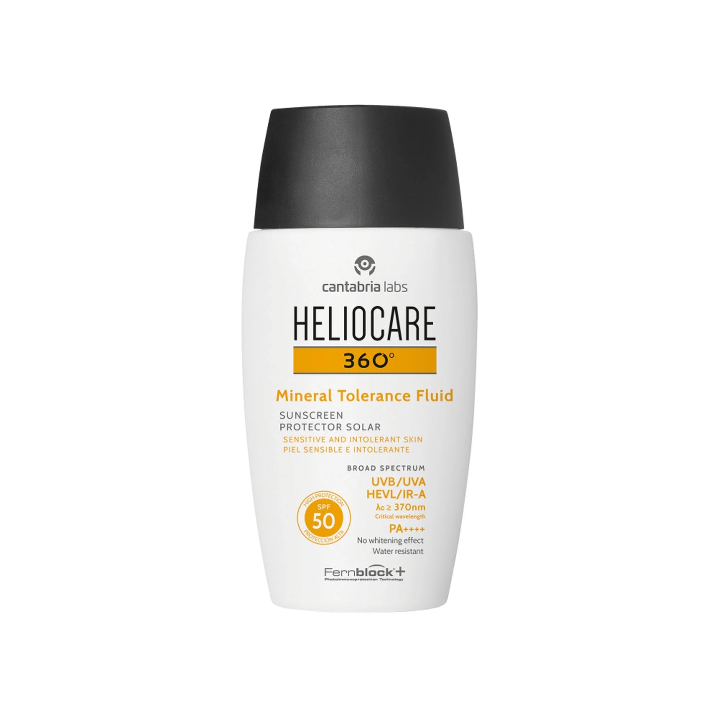 Heliocare Mineral Tolerance Fluid Sunscreen SPF 50 Pa++++ 100% Mineral, Vit C & E Sensitive Skin - 50ml