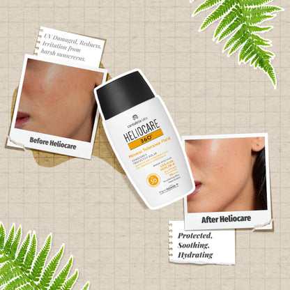 Heliocare Mineral Tolerance Fluid Sunscreen SPF 50 Pa++++ 100% Mineral, Vit C & E Sensitive Skin - 50ml