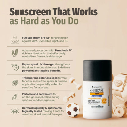 Heliocare 360 Sport Transparent Sunscreen Stick SPF 50+ - 25g