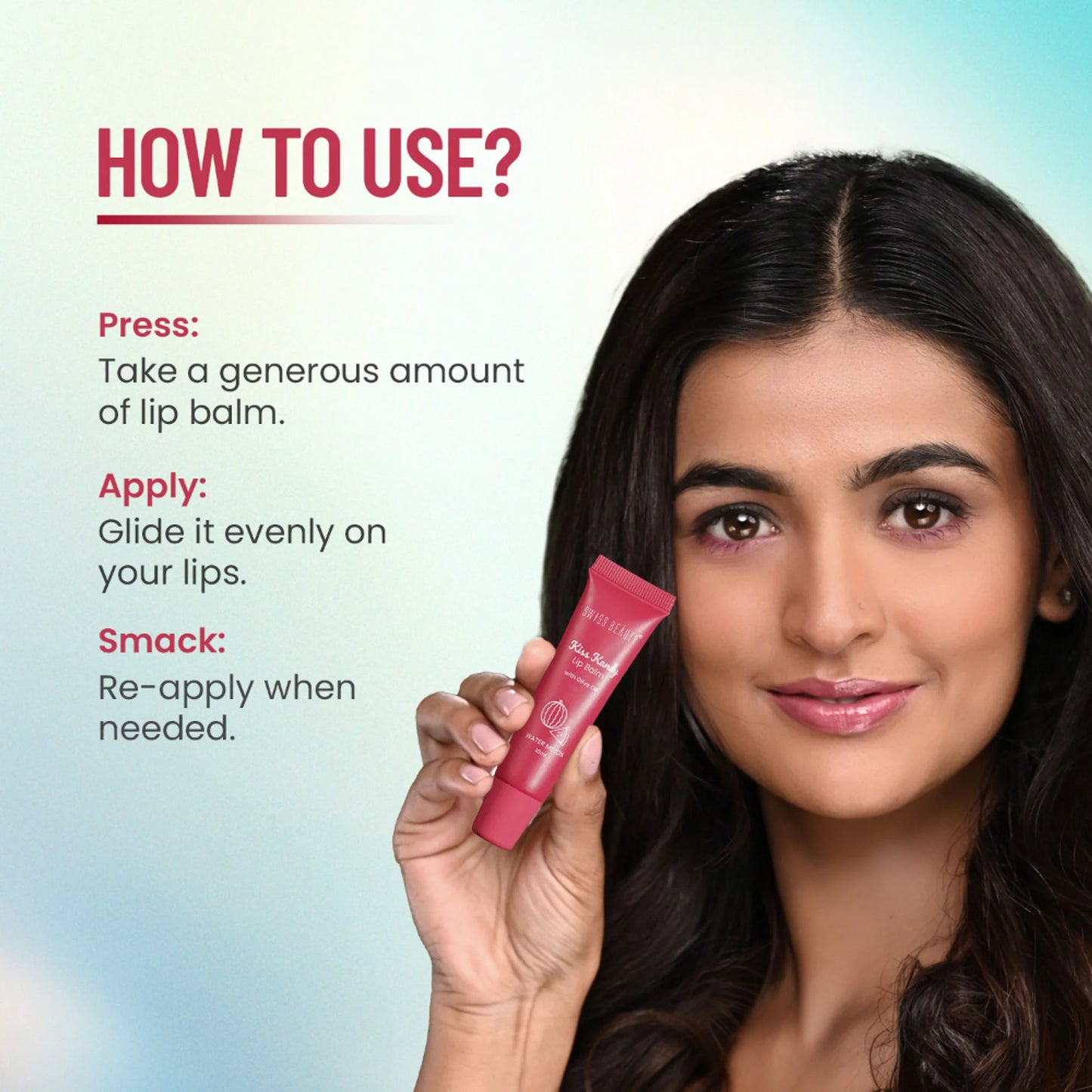 Swiss Beauty Kiss Kandy Tinted Lip Balm | Non-Sticky with Olive Oil & Vitamin E - 01 Peach - 10 ml