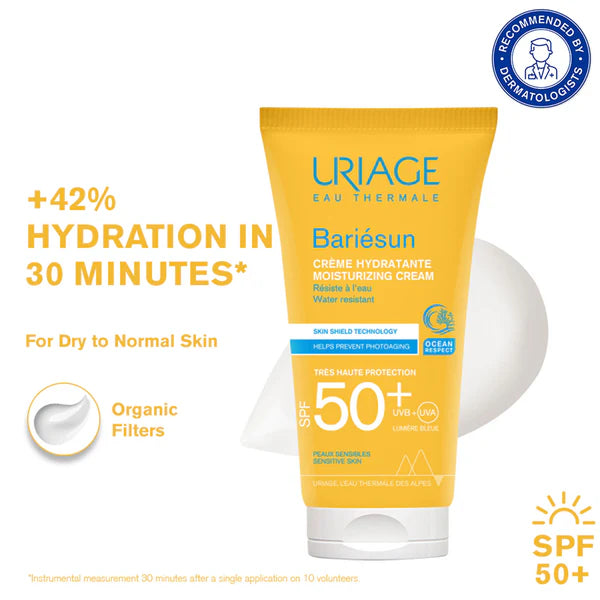 Uriage Bariesun Moisturizing Sunscreen SPF50+ Prevents Sun Damage & Skin Aging Dermat Recommended - 50 ml
