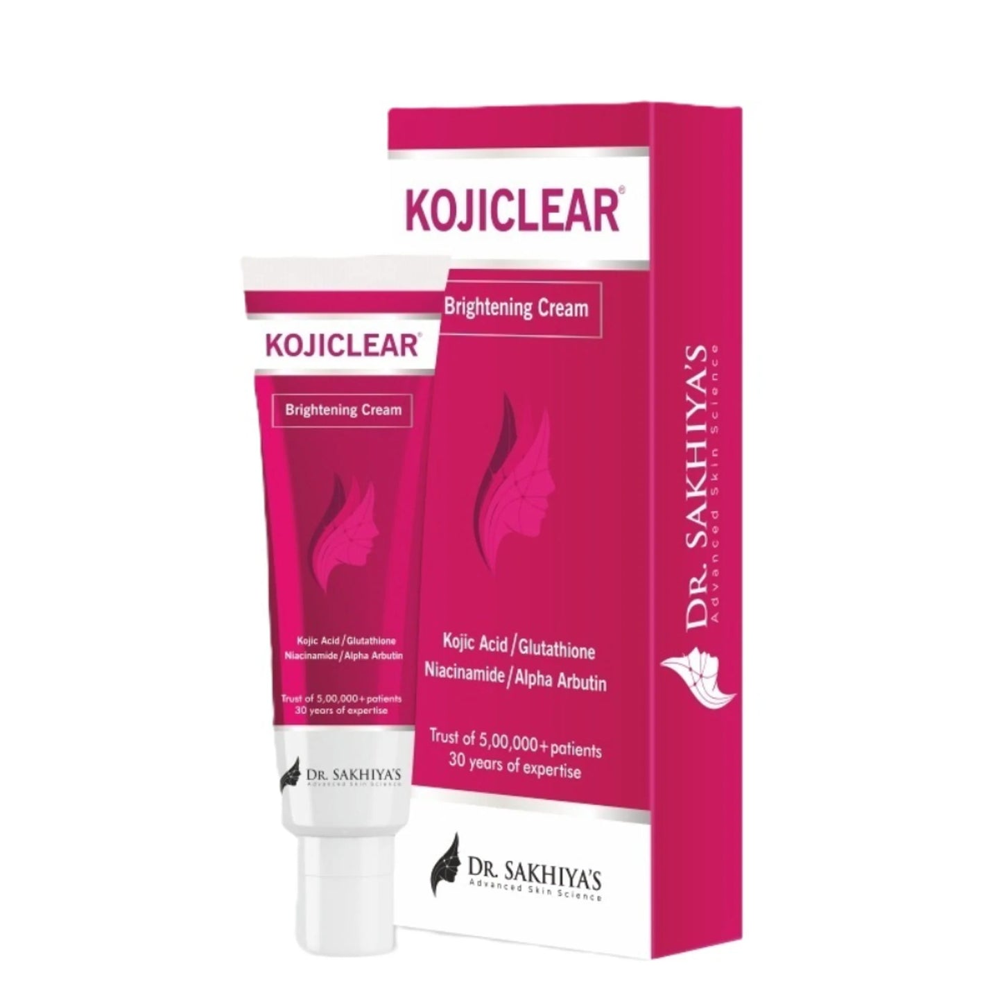 Dr.Sakhiya Kojiclear Whitening Brightening Tan Removal Face Cream with Kojic Acid Glutathione - 20 gm