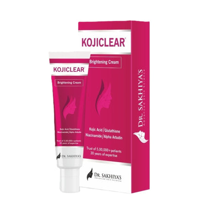 Dr.Sakhiya Kojiclear Whitening Brightening Tan Removal Face Cream with Kojic Acid Glutathione - 20 gm