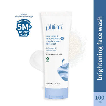 Plum 2% Niacinamide Face Wash With Rice Water - 100 ml