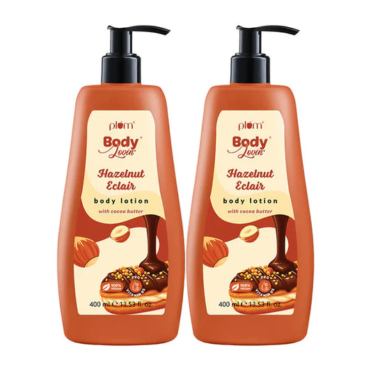 Plum BodyLovin’ Hazelnut Eclair Body Lotion With Cocoa Butter & Vitamin B5 - 400 ml - Pack of 2