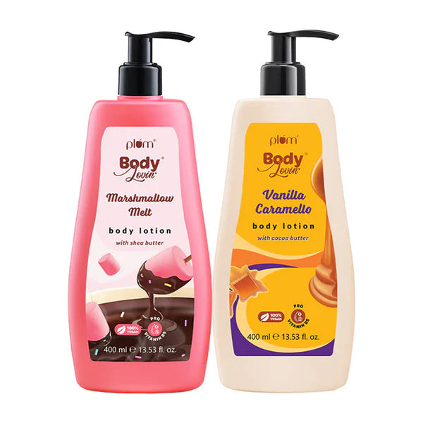 Plum BodyLovin’ Deliciously Moisturising Body Lotion Duo Vanilla Caramello & Marshmallow Melt - combo