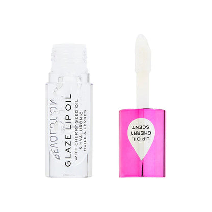 Makeup Revolution Glaze Lip Oil Intense Nourishment With Hyaluronic Acid Vitamin E - Lust Clear - 4.6 ml