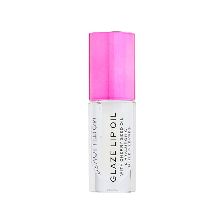Makeup Revolution Glaze Lip Oil Intense Nourishment With Hyaluronic Acid Vitamin E - Lust Clear - 4.6 ml