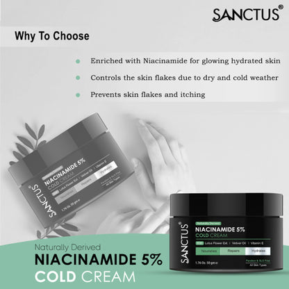 SANCTUS Moisturizing 5% Niacinamide Cold Cream - 50 gm