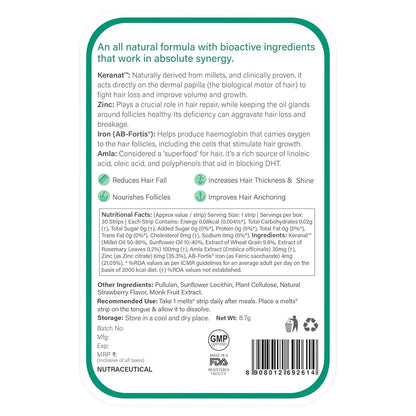 Wellbeing Nutrition Melts Healthy Hair & Hair Fall Control Strips Combo