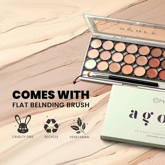 MARS Cosmetics 24 Shade Agory Cream Contour Palette With Brush - Shade-02 - 70 gm
