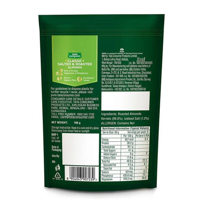 Tata Sampann Classic Salted & Roasted Almonds - 190 gm