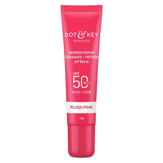 Dot & Key Barrier Repair Ceramide & Peptide SPF 50 Lip Balm - Plush Pink, UVA+UVB - 10 gm