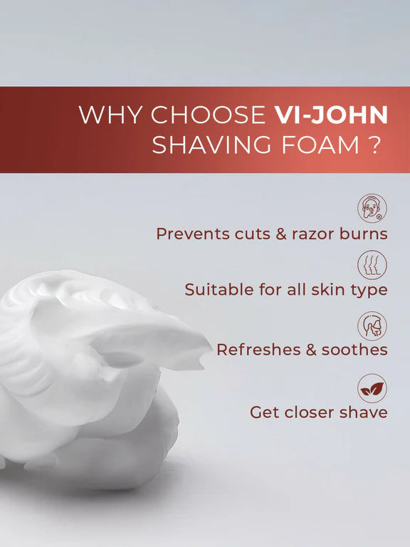 VI-JOHN Original Dermatologically Tested Special Moisturising Formula Shaving Foam with Vitamin E & Tea Tree Oil - 401 gm