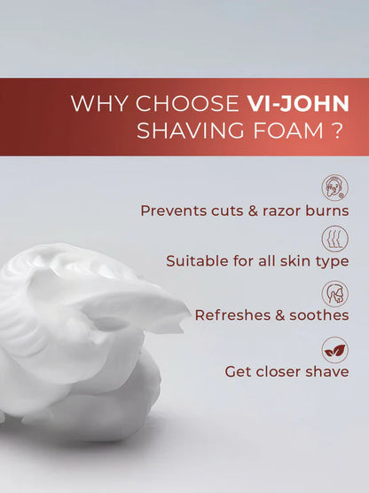 VI-JOHN Original Dermatologically Tested Special Moisturising Formula Shaving Foam with Vitamin E & Tea Tree Oil - 401 gm
