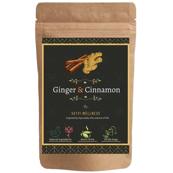 Satvi Wellness Ginger Cinnamon Tea - 20 tea bags